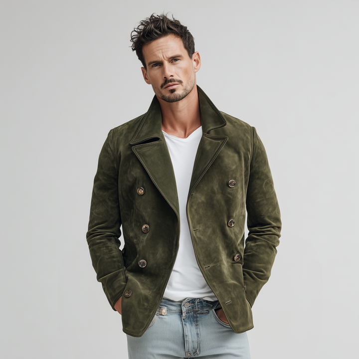 Suede Double Breasted Jacket