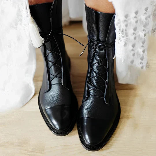 Everley Lace-Up Leather Boots