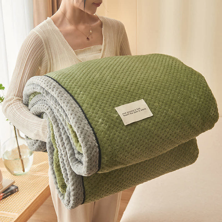 Microfiber Coral Fleece Throw Blanket with Zipper