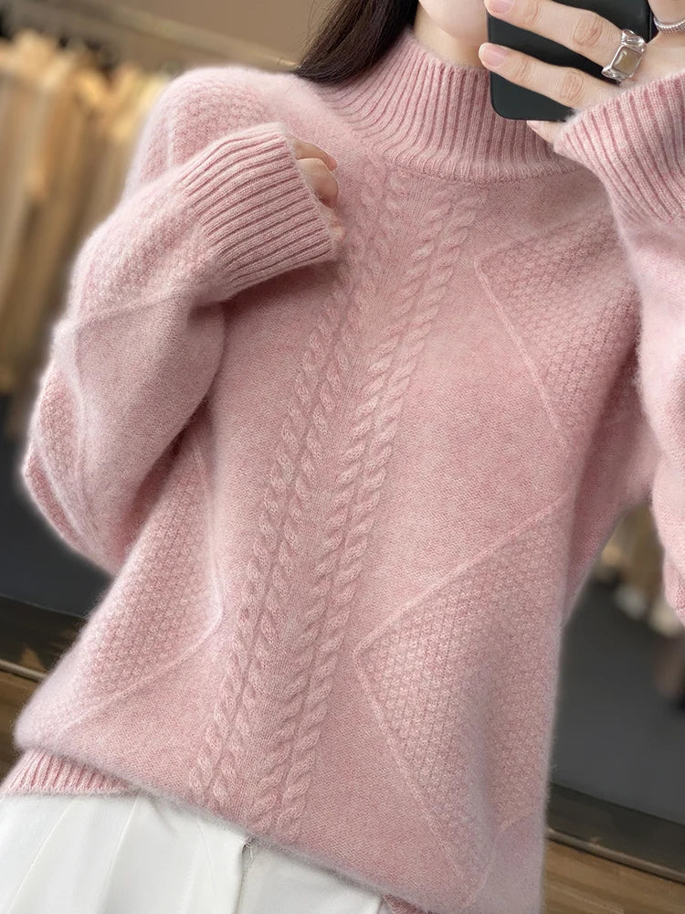 Velouré Luxe Knit Turtleneck Sweater