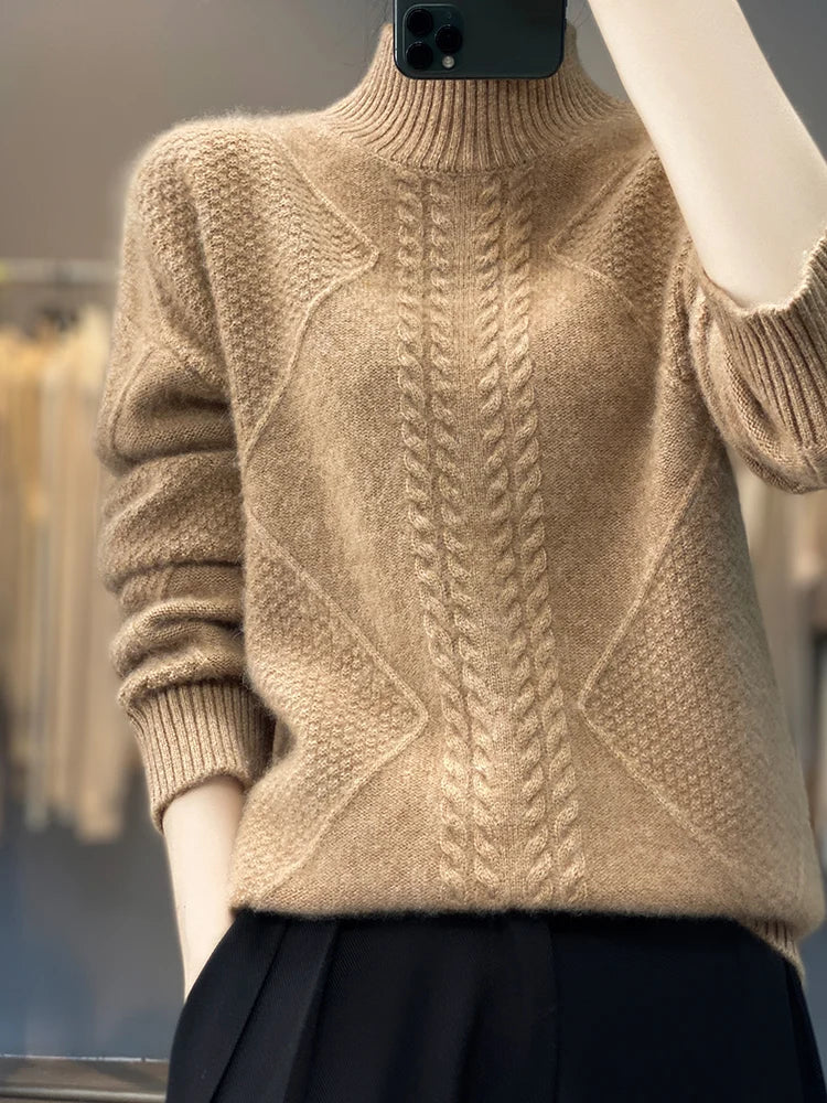 Velouré Luxe Knit Turtleneck Sweater