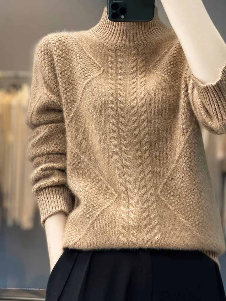 Velouré Luxe Knit Turtleneck Sweater
