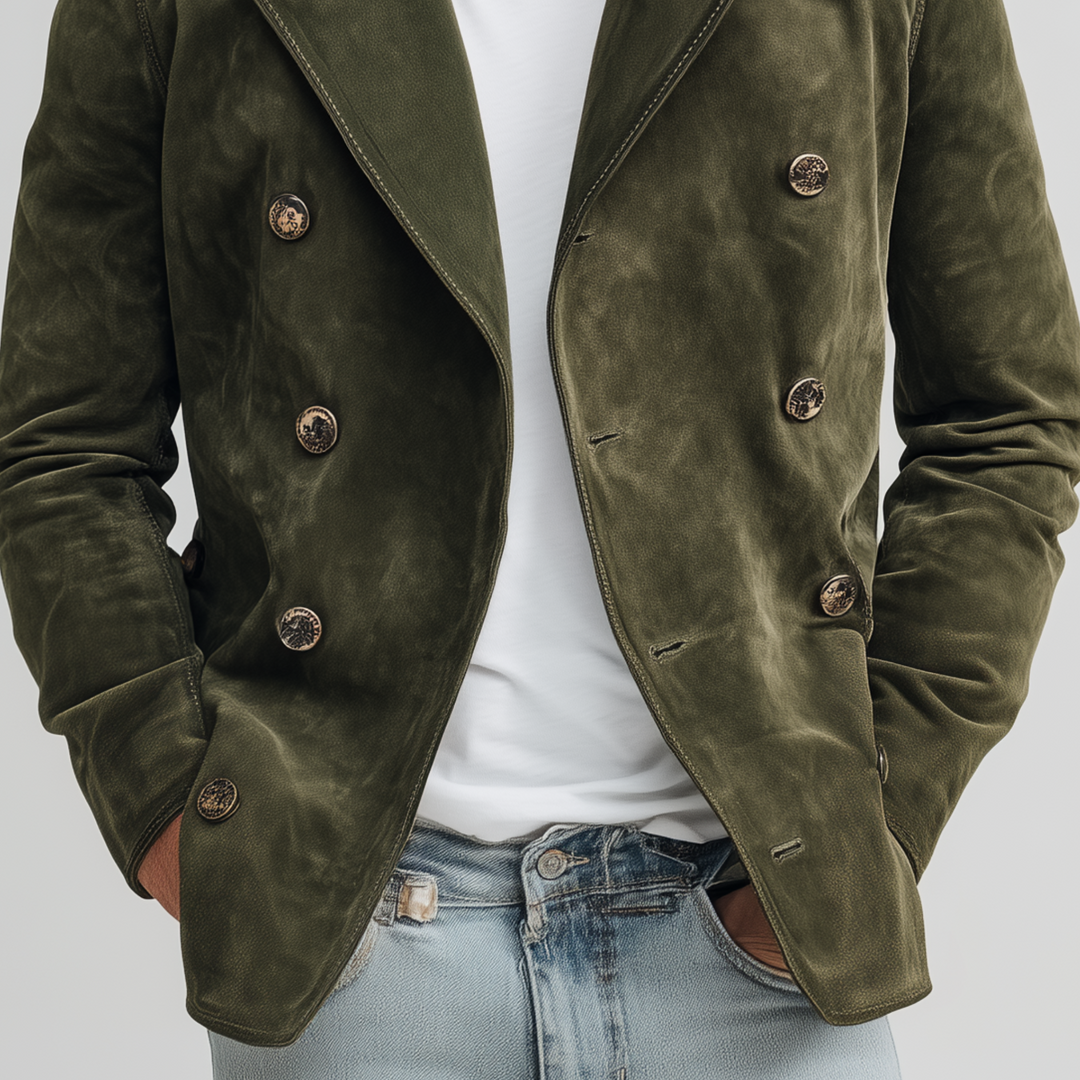 Suede Double Breasted Jacket
