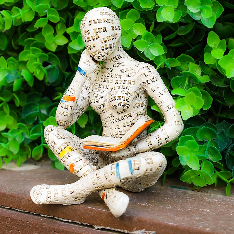 Reading Woman Sculpture Bookshelf Decor