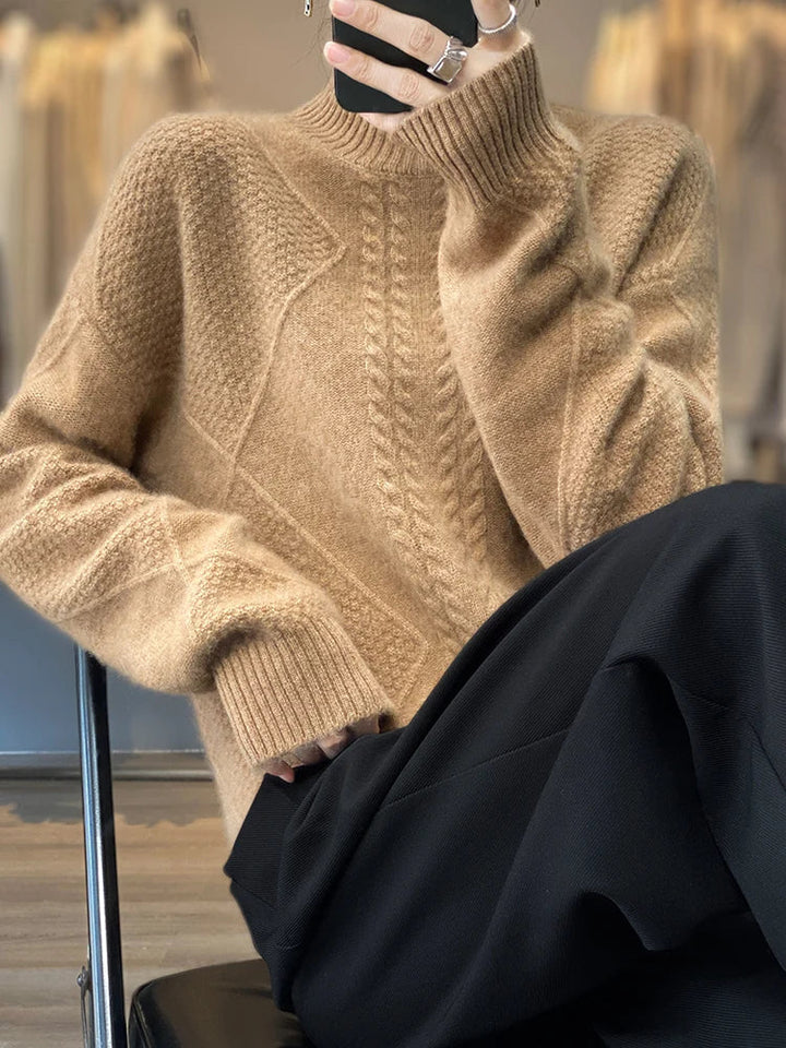 Velouré Luxe Knit Turtleneck Sweater