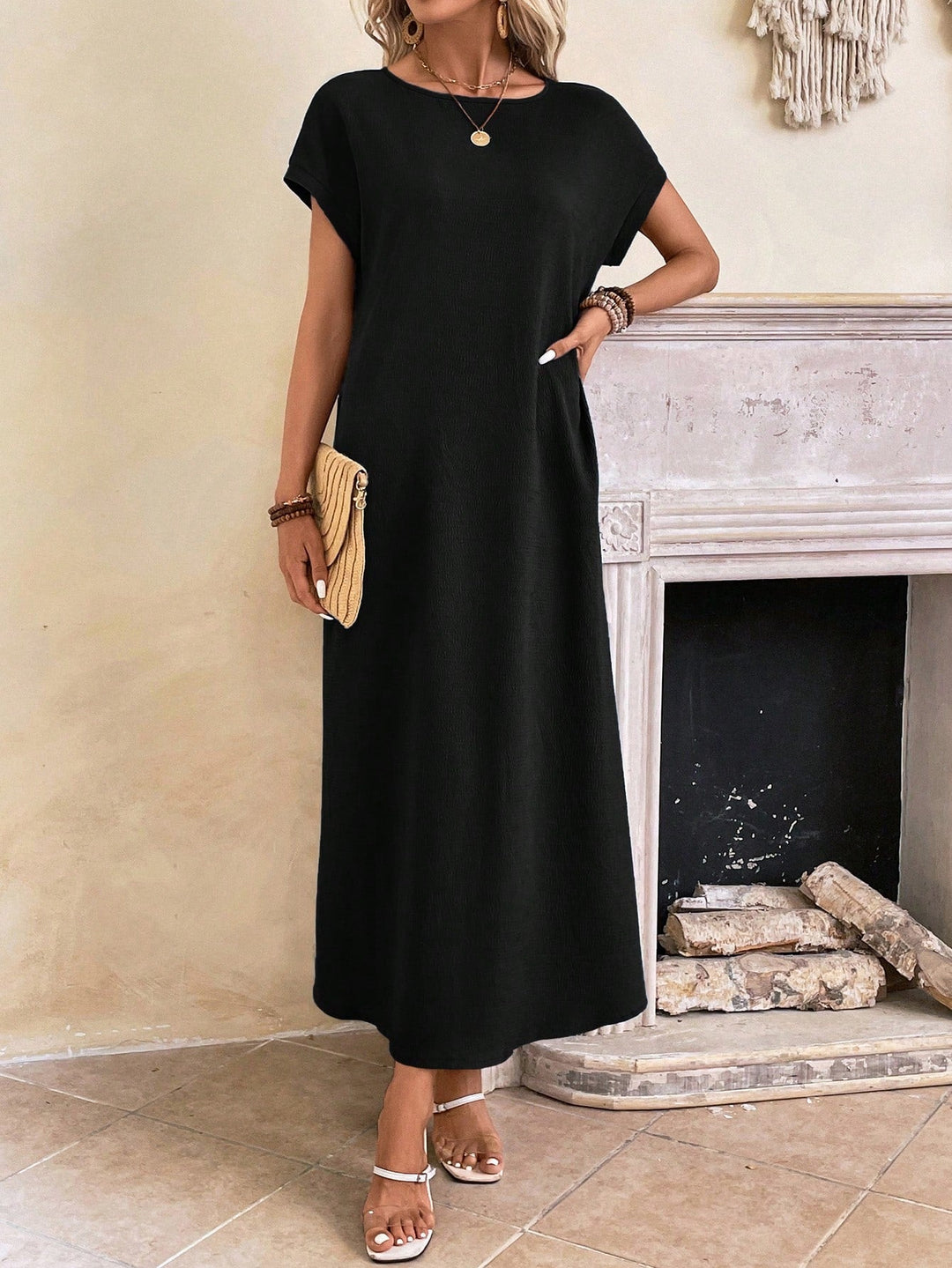 Arden Batwing Tunic Maxi Dress