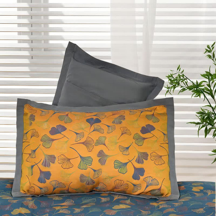 Cotton Ginkgo Leaf Pillowcases (Set of 2)