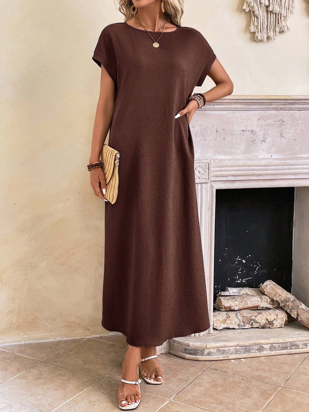 Arden Batwing Tunic Maxi Dress