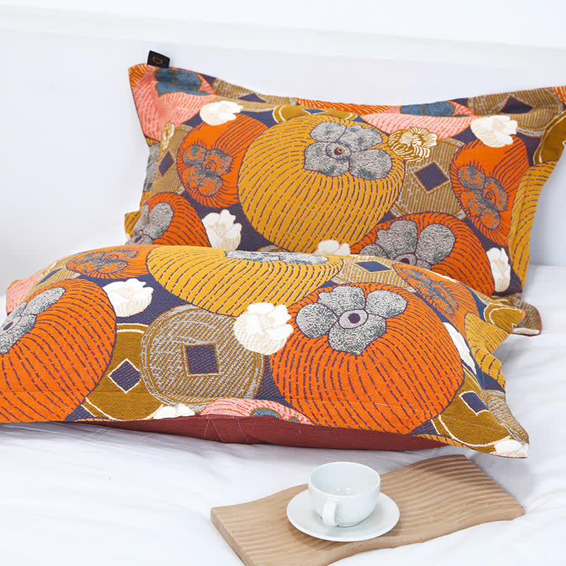 Persimmon Cotton Gauze Reversible Quilt