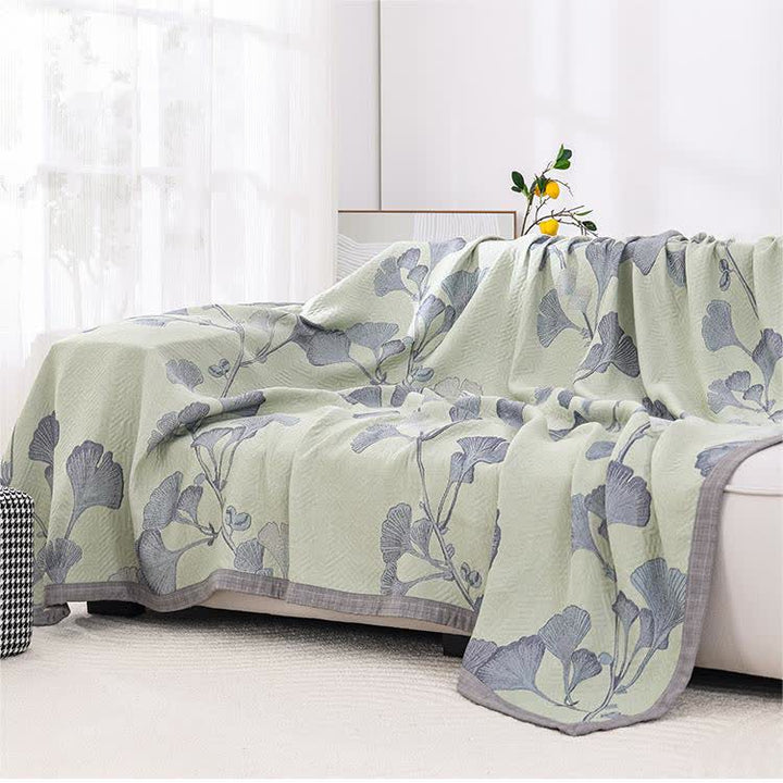 Liora Gauze Ginkgo Reversible Cotton Quilt