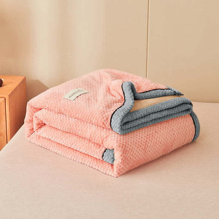 Microfiber Coral Fleece Throw Blanket with Zipper