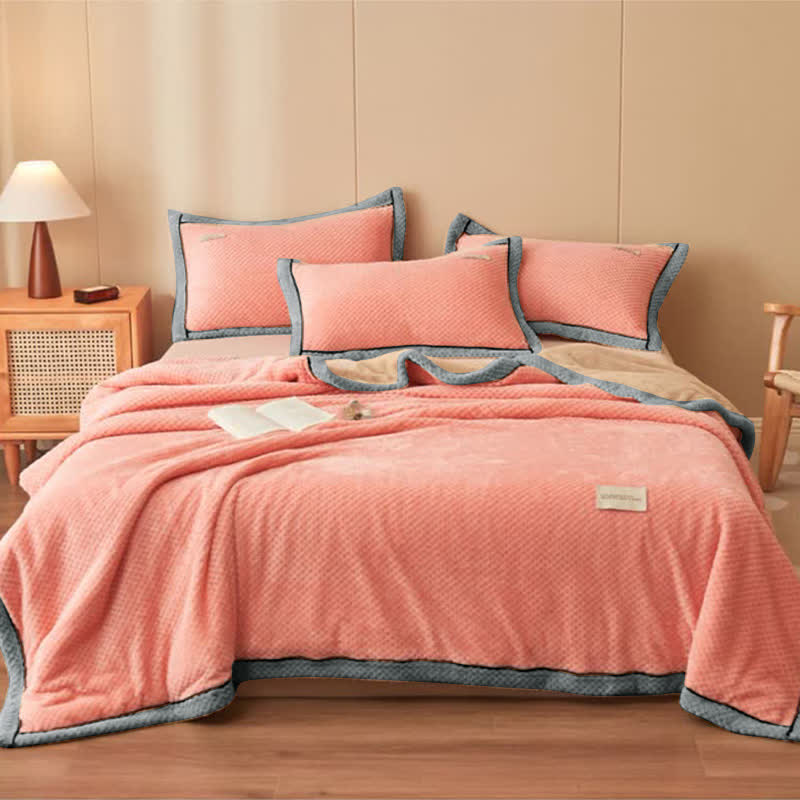 Microfiber Coral Fleece Throw Blanket with Zipper