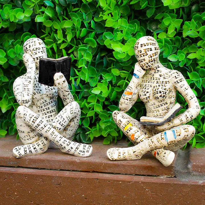 Reading Woman Sculpture Bookshelf Decor