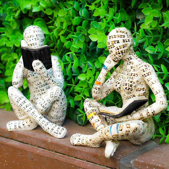 Reading Woman Sculpture Bookshelf Decor