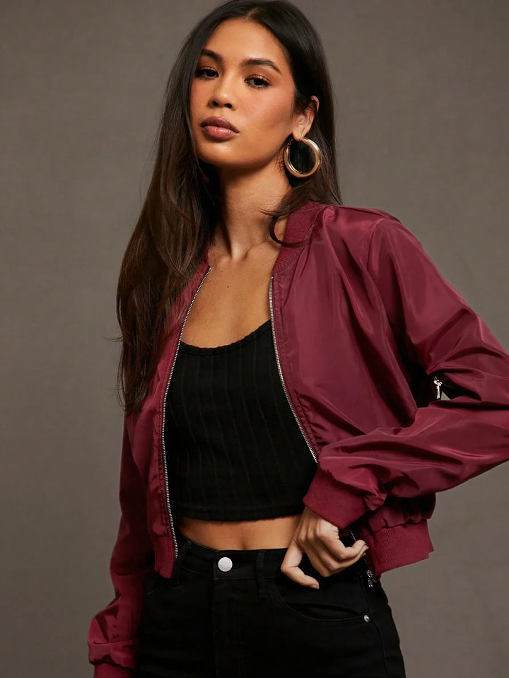 Renata Cropped Bomber Jacket