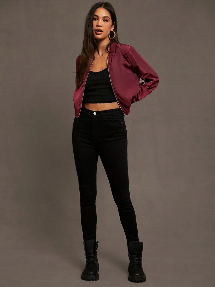 Renata Cropped Bomber Jacket