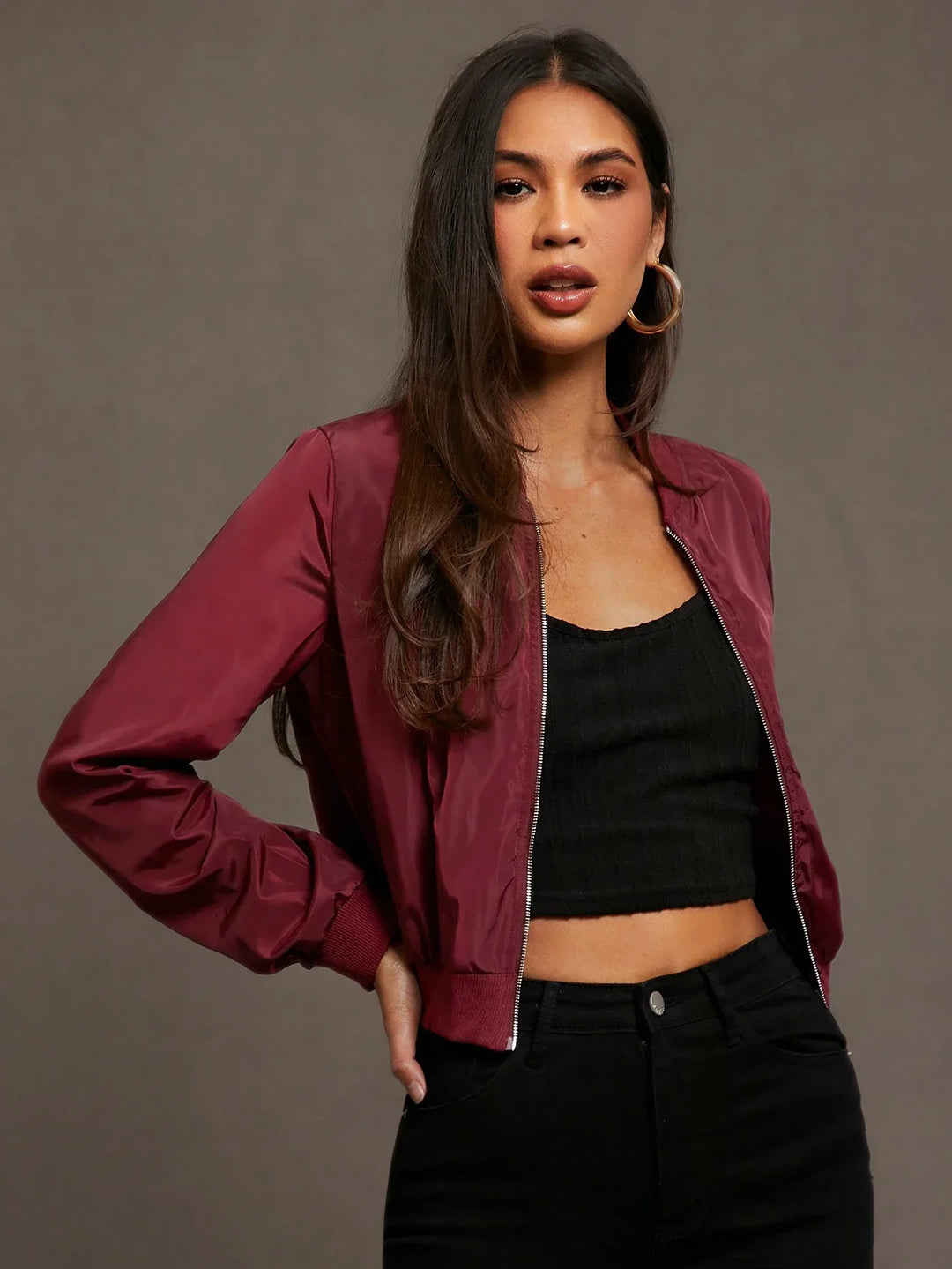 Renata Cropped Bomber Jacket