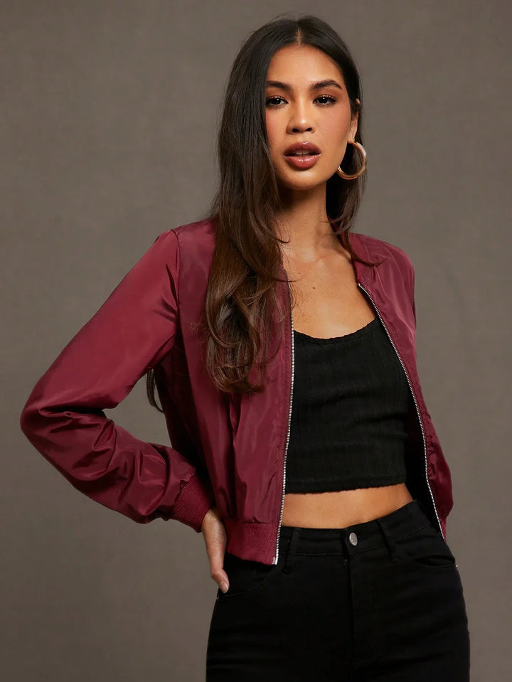 Renata Cropped Bomber Jacket