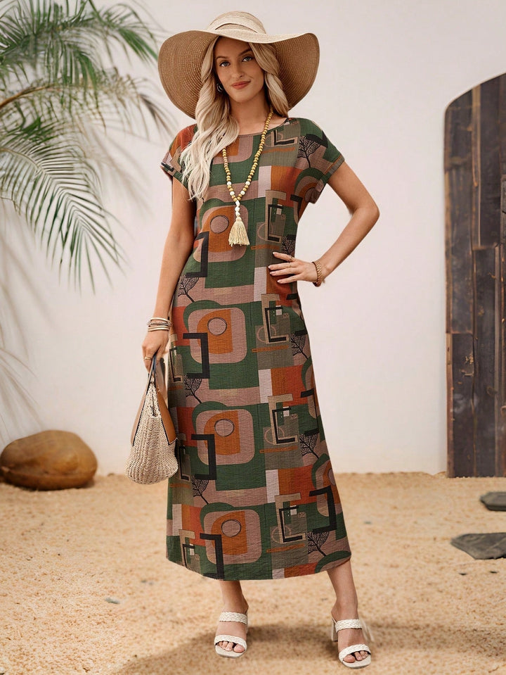 Arden Batwing Tunic Maxi Dress