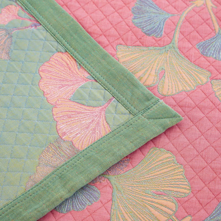 Valona Reversible Ginkgo Leaf Cotton Quilt