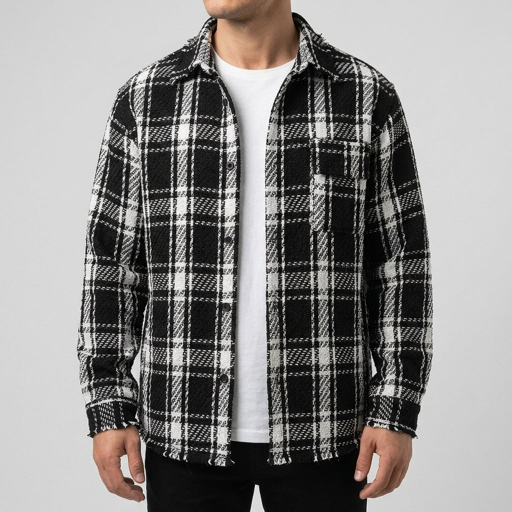 Bold Plaid Black/White/Grey