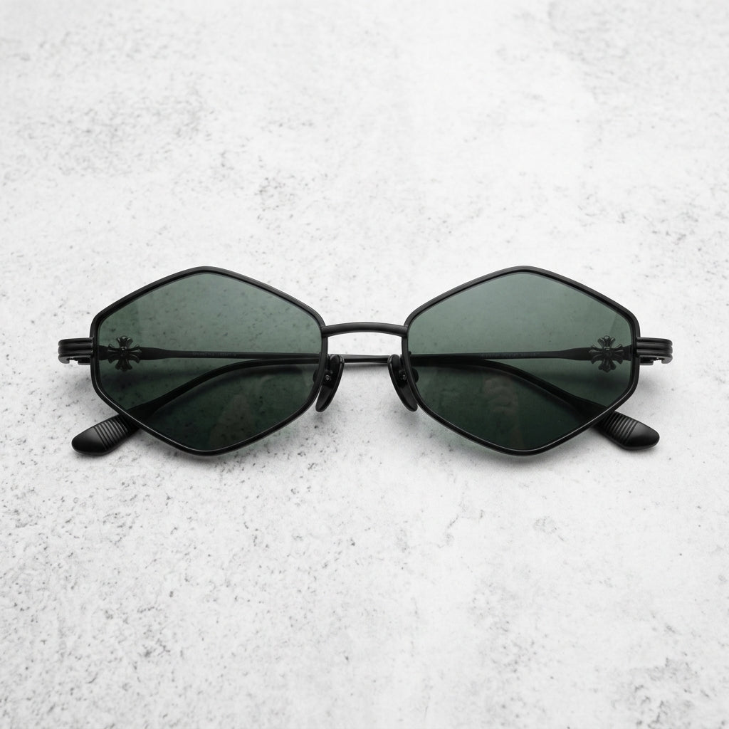 Gold frame — Dark green lens
