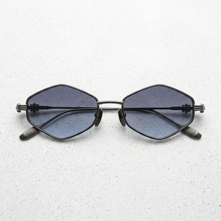 Silver frame — Blue-grey lens