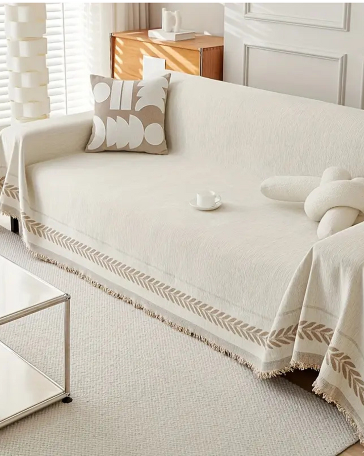 Boho Leaf Pattern Sofa Throw Cover