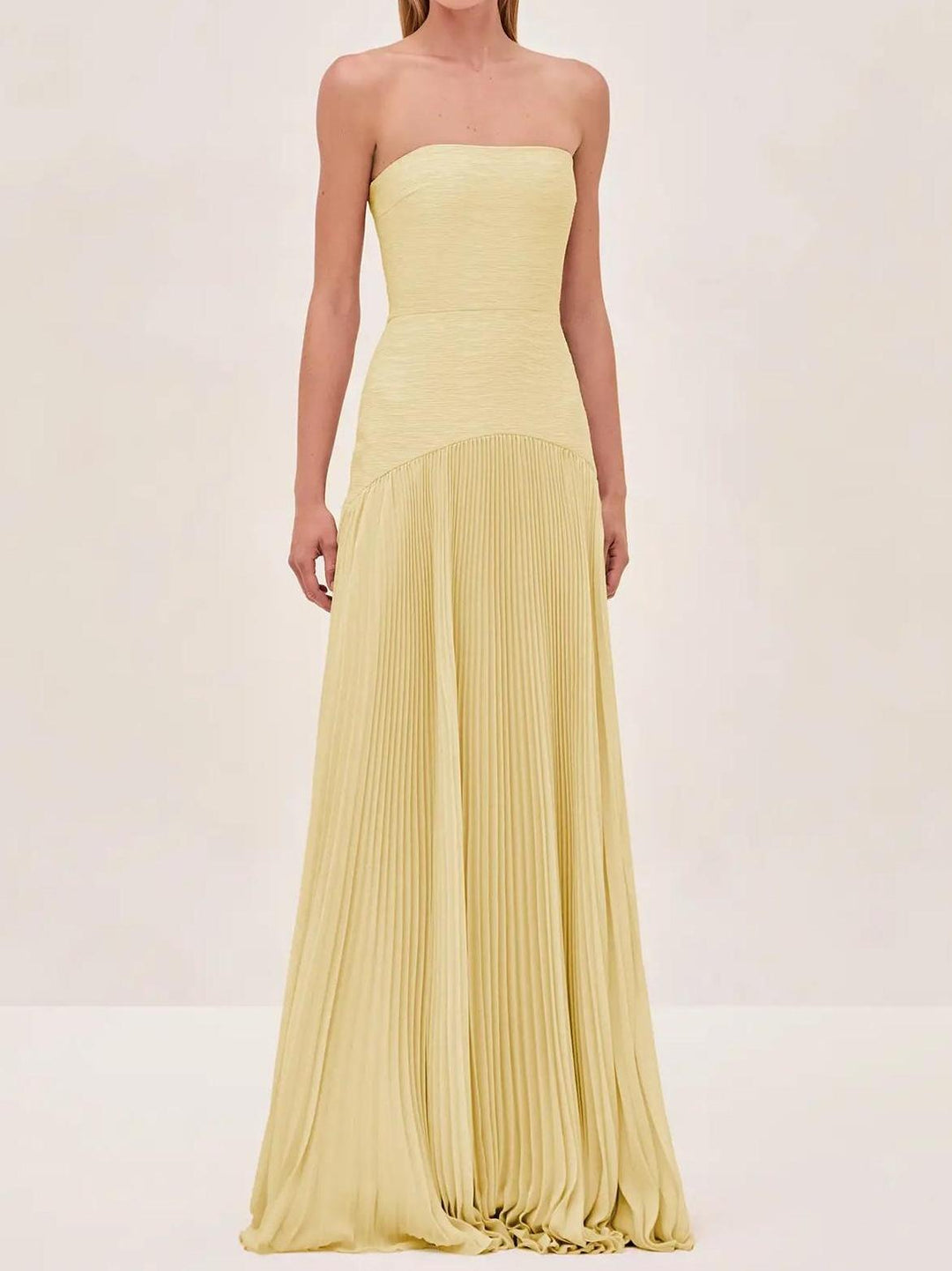 Sienna Strapless Pleated Maxi Dress