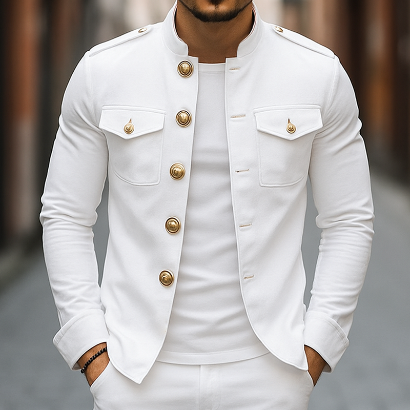 Dover Stand Collar Button Jacket