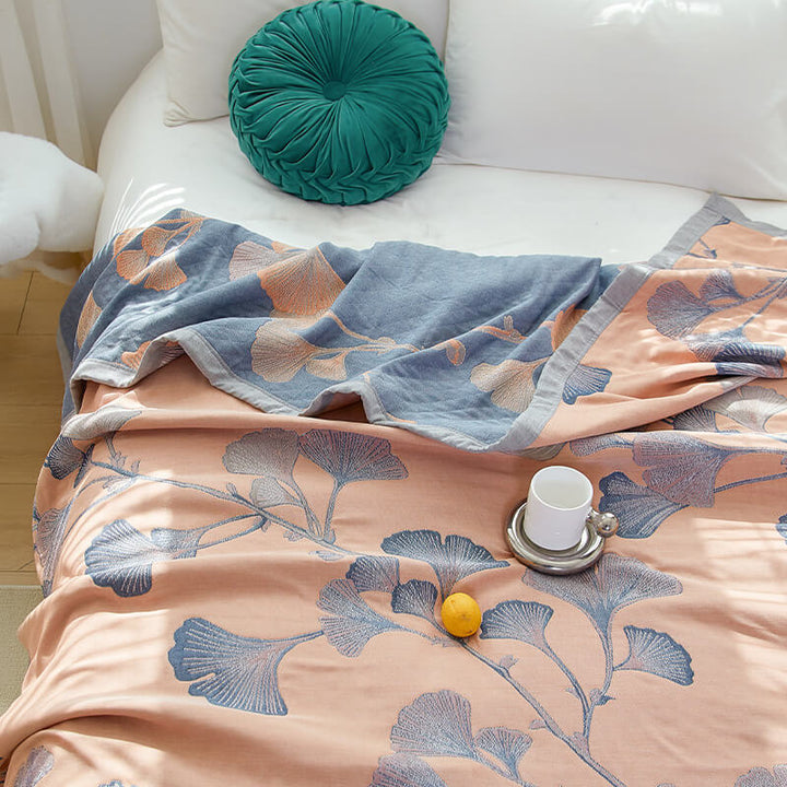 Liora Gauze Ginkgo Reversible Cotton Quilt