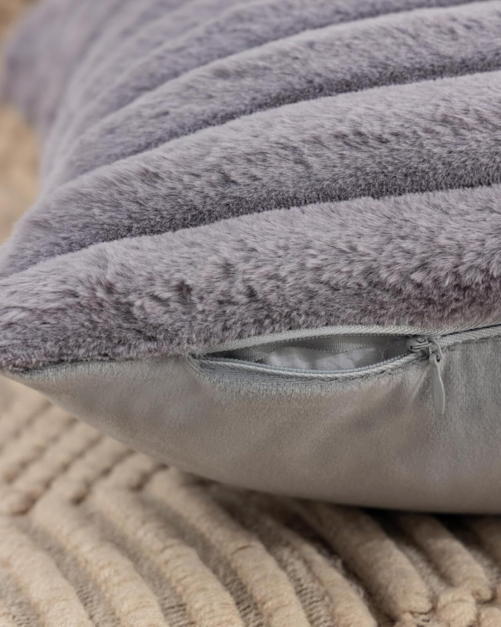 Ribbed Plush Cushion Set – Soft Velvet Sofa Pillow Covers