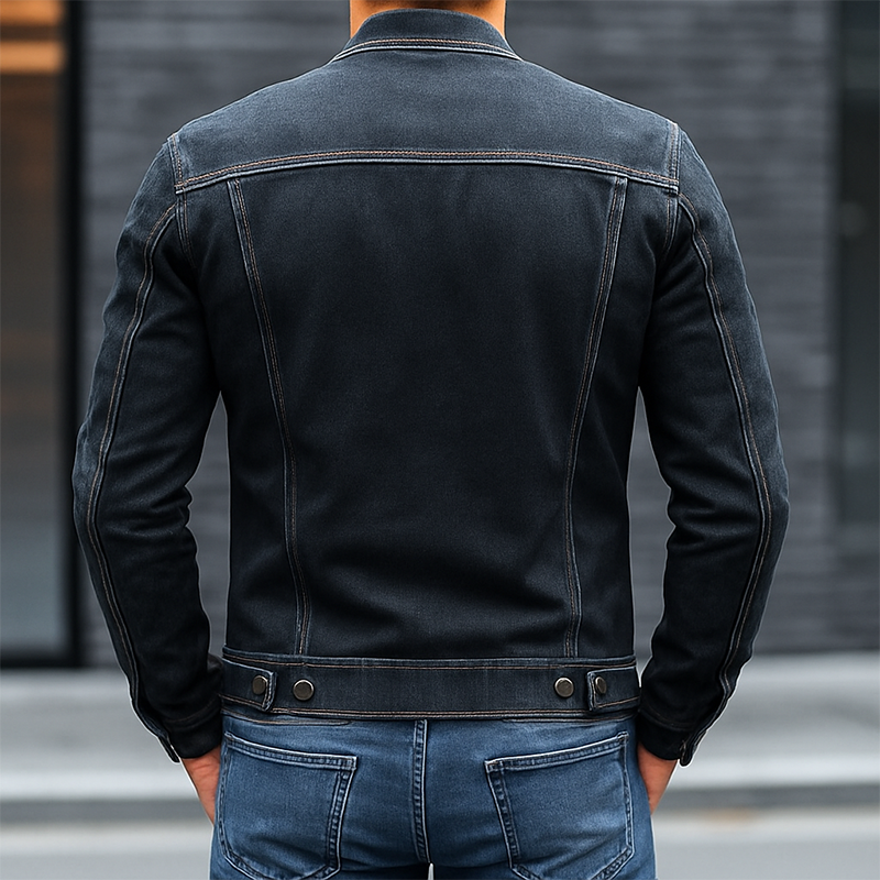 Rowley Slim Fit Denim Baseball Collar Jacket