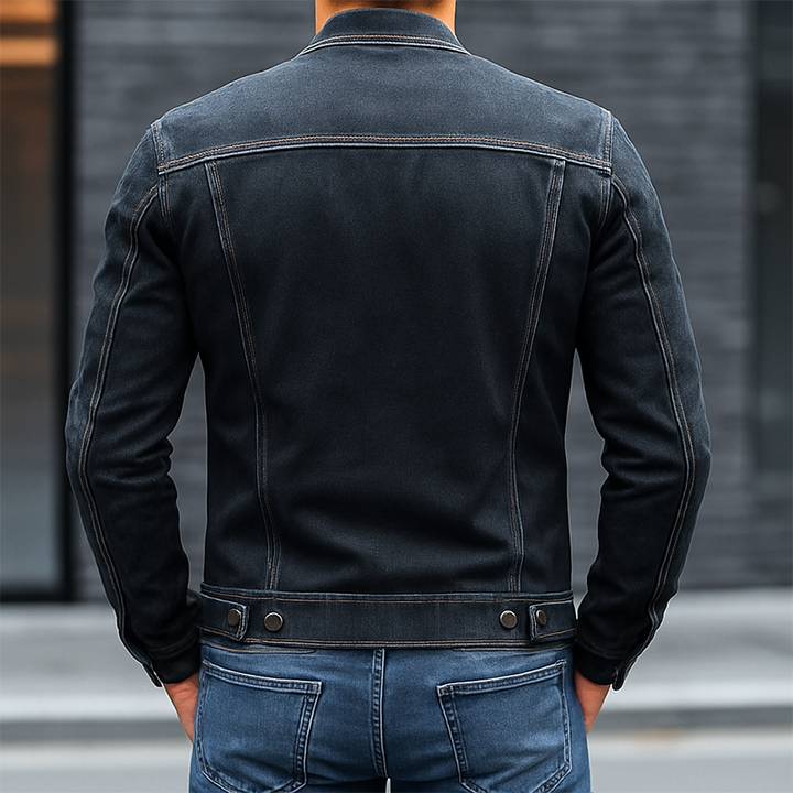 Rowley Slim Fit Denim Baseball Collar Jacket