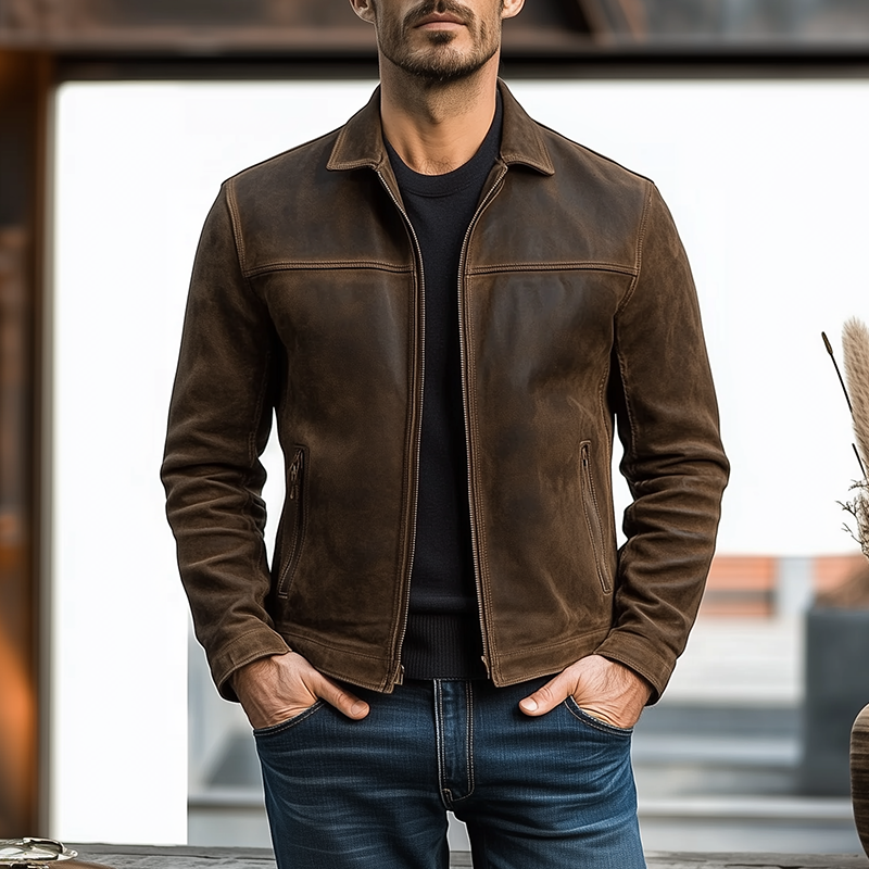 Renwick Leather Zip Jacket