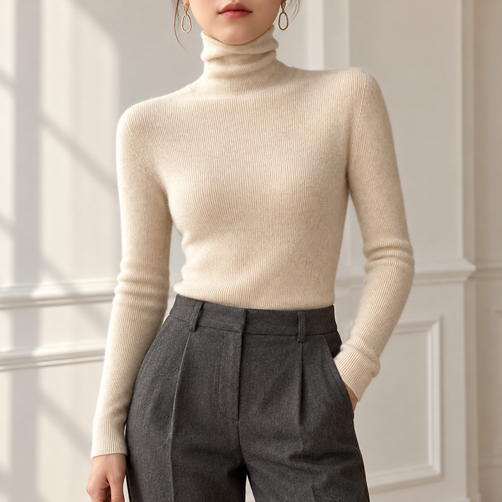 Camille Ribbed Roll-Neck Jumper
