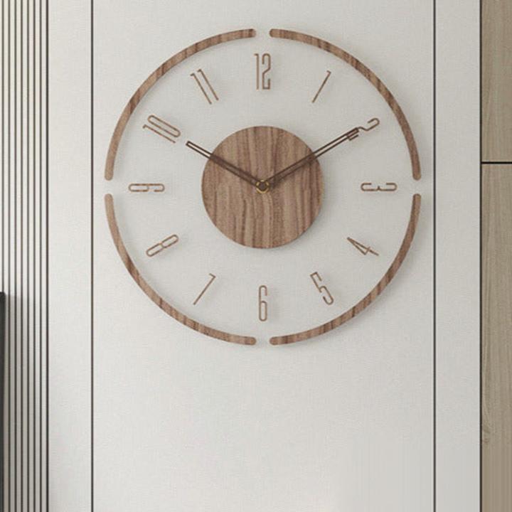 Scandinavian Wood Wall Clock – Silent Minimalist Design