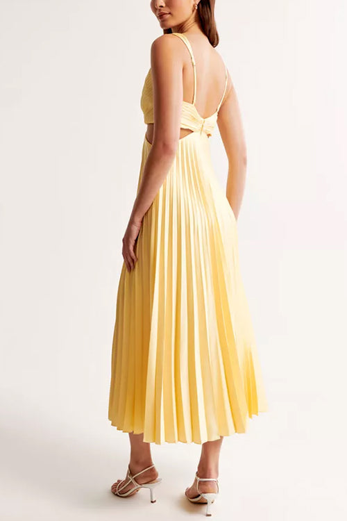 Valencia Pleated V-Neck Maxi Dress