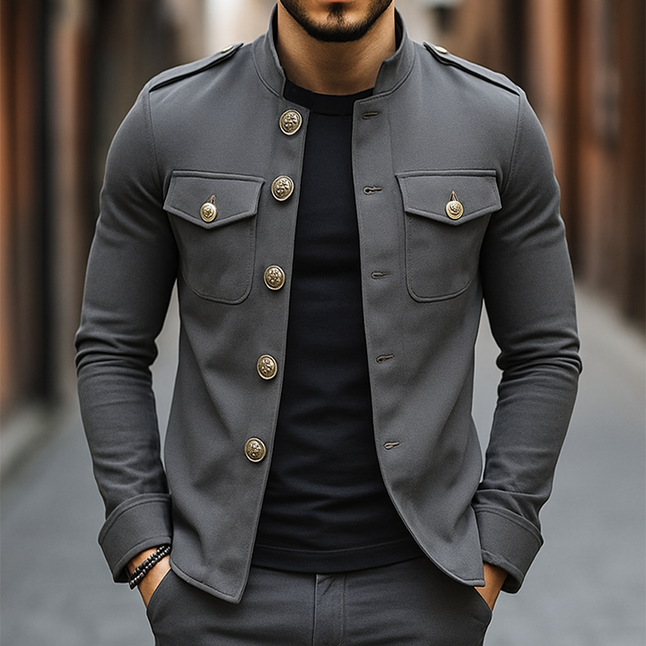 Dover Stand Collar Button Jacket