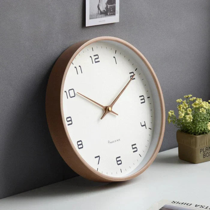 Minimalist Wooden Wall Clock – Silent Quartz Movement