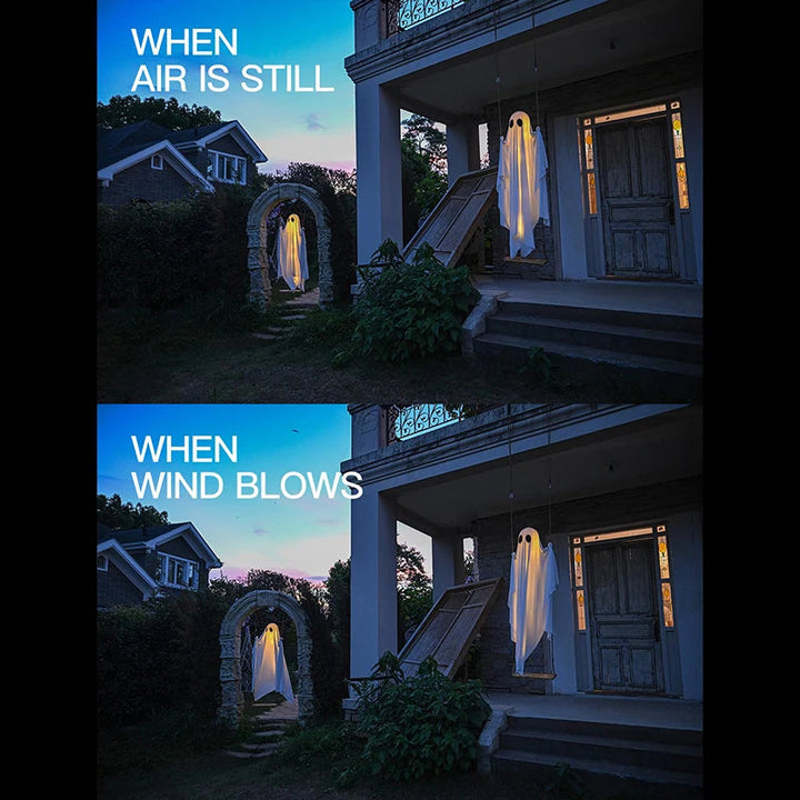 Hanging Ghost Decoration with Swing and LED Lights