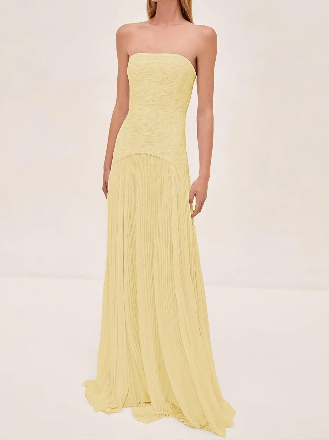 Sienna Strapless Pleated Maxi Dress