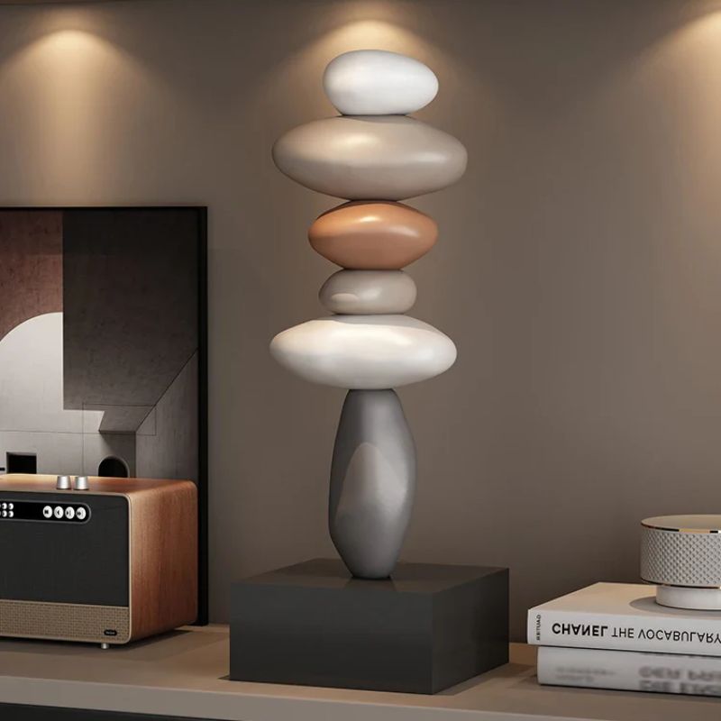 Zen Balance Stone Sculpture – Resin Decor Accent for Meditation & Mindful Spaces