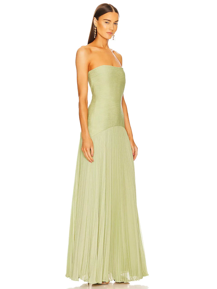 Sienna Strapless Pleated Maxi Dress
