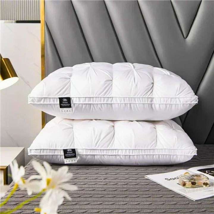 Luxury Goose Down Bed Pillow – Hypoallergenic Neck Support Cushion for Deep Sleep