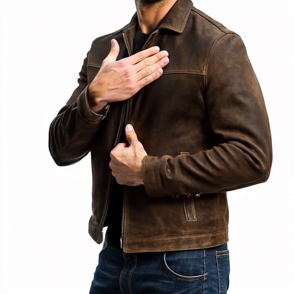 Renwick Leather Zip Jacket