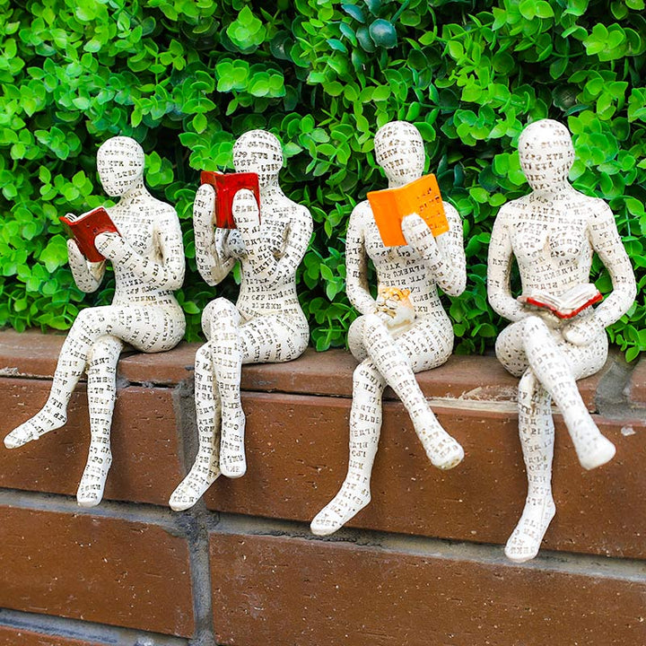 Reading Woman Sculpture Bookshelf Decor
