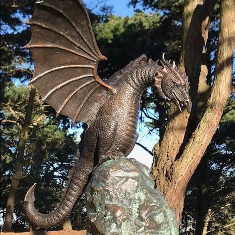 Fire-Breathing Dragon Garden Water Fountain