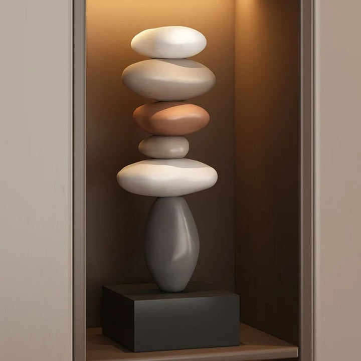 Zen Balance Stone Sculpture – Resin Decor Accent for Meditation & Mindful Spaces