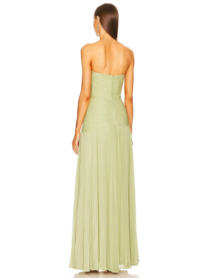 Sienna Strapless Pleated Maxi Dress